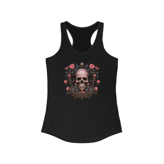 Flowered Skull Racerback Tank