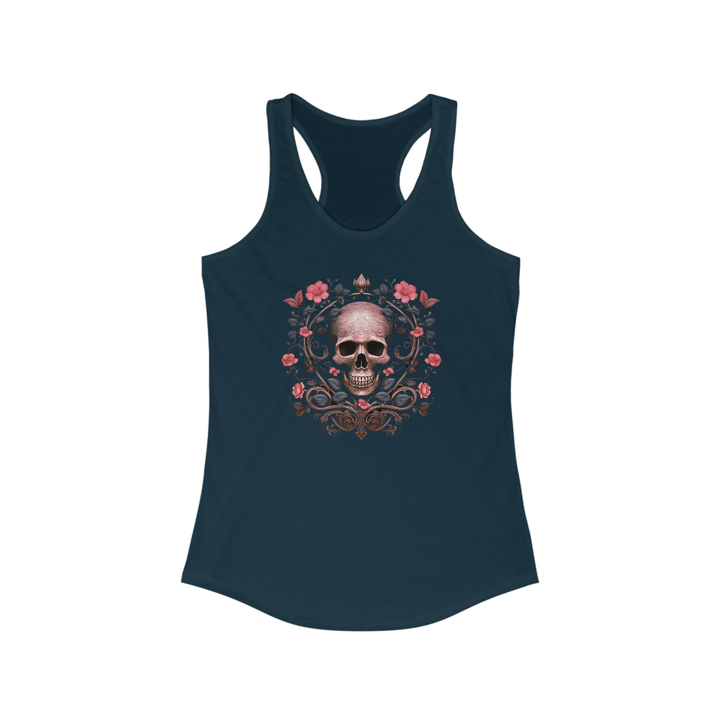 Flowered Skull Racerback Tank