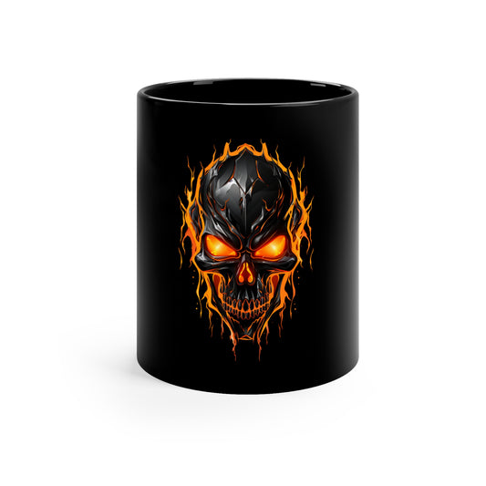 Fire Skull Black Mug