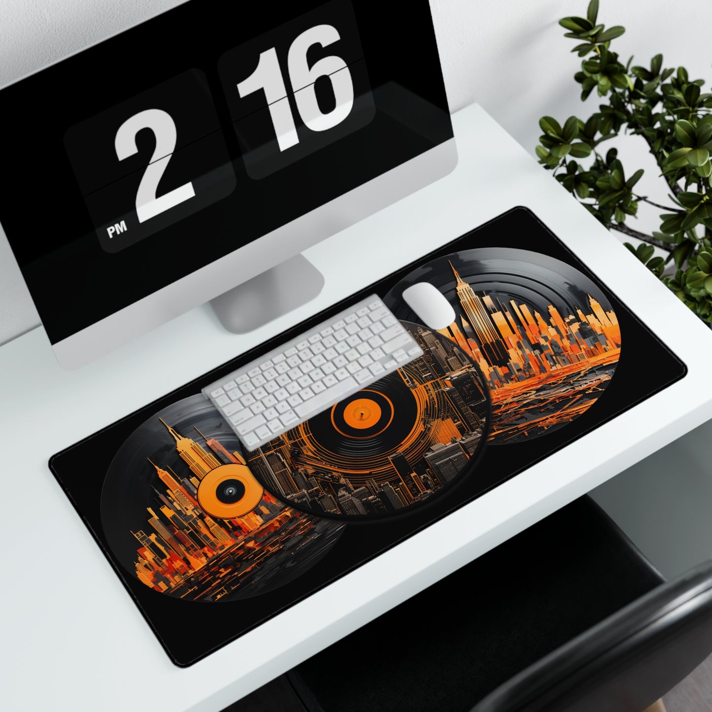 DJ Cityscape Desk Mat