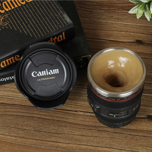 Camera Lens Self Stirring Mug